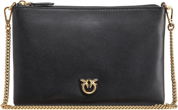 Pinko Flat Classic Vitello Seta, Women's Bag, Black, One Size-0