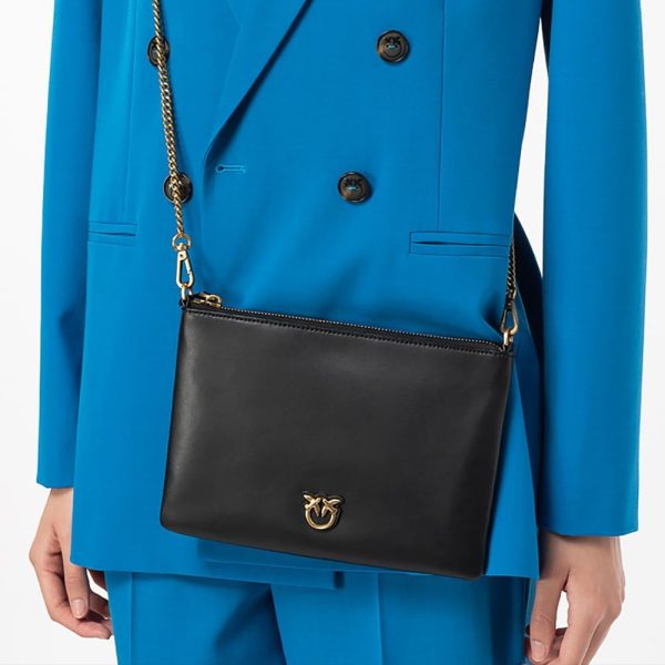 Pinko Flat Classic Vitello Seta, Women's Bag, Black, One Size-4