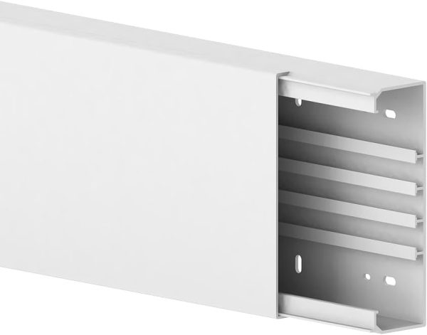 Cable Coach Kabelkanal groß 60x200 mm, 1 m weiß – robuster Kabelkanal für viele Kabel an Wand oder Decke, für Innen- und Außenbereich, Büro Werkstatt Heimwerker-0