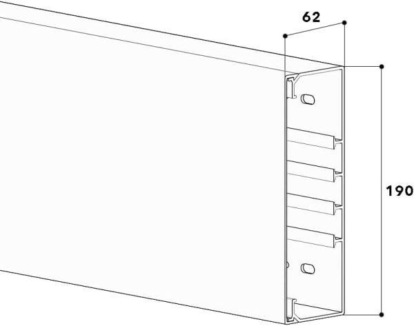 Cable Coach Kabelkanal groß 60x200 mm, 1 m weiß – robuster Kabelkanal für viele Kabel an Wand oder Decke, für Innen- und Außenbereich, Büro Werkstatt Heimwerker-3
