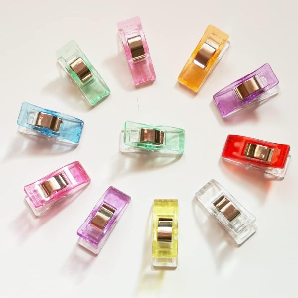 Sewing Clips, 100 Pcs with Plastic Box, Premium Quilting Clips for Supplies Crafting Tools, Assorted Colors Plastic Clips for Crafts,Sew Clip,Sew Clips,Sewing Notions-3