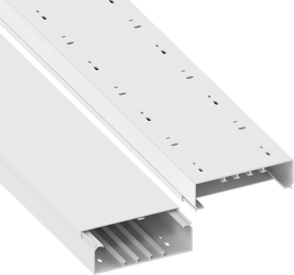 Cable Coach Kabelkanal groß 60x200 mm, 1 m weiß – robuster Kabelkanal für viele Kabel an Wand oder Decke, für Innen- und Außenbereich, Büro Werkstatt Heimwerker-1