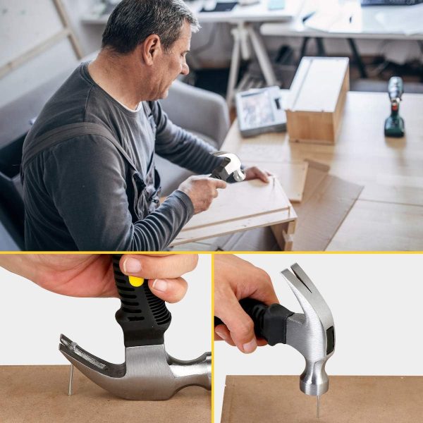 KURUI 700PCs Nails Assortment Kit & 8oz Hammer, Small Hammer for Hanging Wall Art Decor, Picture Frame, 350 Roofing/Wall Nails & 350 Finishing Nail-4