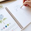 Flowers Watercolor Workbook by Emily Lex Studio, 12 Beginner Friendly Sketched Illustrations, Lay Flat Spiral Pages, 6.5 x 9 inch, 120lb Watercolor Paper-4