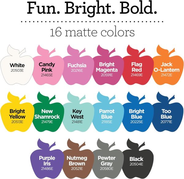Apple Barrel, Vibrant Spectrum Collection Acrylic Craft Paint, PROMOABIII, 2 fl oz each, 16 assorted matte colors, 16 count-2