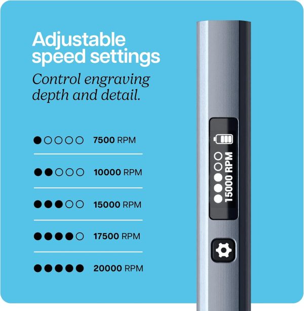 EtchMate Engraving Pen for Metal, Wood, Glass, Plastic & All Materials - Engraver Pen Tool - Teen Boy Gifts - Unique Gifts for Women, Teenage Girl - Cool Christmas Gift Ideas - Craft Kits for Adults-3