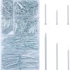 KURUI 700pcs Hardware Nails for Hanging Pictures, Up to 2"-Long Finish Nails Assortment Kit for Wall Art Decor, 640 Frame Nails and 60 Small Finishing Nails for Drywall Wood - Silver Picture Hangers-0
