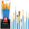 Acrylic Paint Brush Set, 1 Packs / 10 pcs Watercolor Brushes Painting Brush Nylon Hair Brushes for All Purpose Oil Watercolor Painting Artist Professional Kits.-0