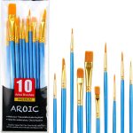 Acrylic Paint Brush Set, 1 Packs / 10 pcs Watercolor Brushes Painting Brush Nylon Hair Brushes for All Purpose Oil Watercolor Painting Artist Professional Kits.-0