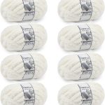 Chunky Yarn for Hand Knitting - #10 Chunky Chenille Yarn, Jumbo Big Thick Chunky Yarns for Crocheting, Super Bulky Chunky Knit Blanket Yarns, 8 Skein (25 yds 8 oz Each Skein), Cream-0
