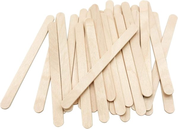 KTOJOY 200 Pcs Craft Sticks Ice Cream Sticks Natural Wood Popsicle Craft Sticks 4.5 inch Length Treat Sticks Ice Pop Sticks for DIY Crafts-0