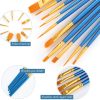 Acrylic Paint Brush Set, 1 Packs / 10 pcs Watercolor Brushes Painting Brush Nylon Hair Brushes for All Purpose Oil Watercolor Painting Artist Professional Kits.-2