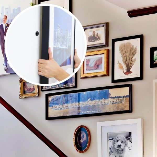 KURUI Black Self Drilling Drywall Anchors, 140PCs #8 Dry Wall Anchors and Flat Head Screws Kit, 70 Anchors + 70 Screws, 75LB Heavy Duty Hanging for Picture Frames Wall Decor Art, Sheetrock Hangers-2