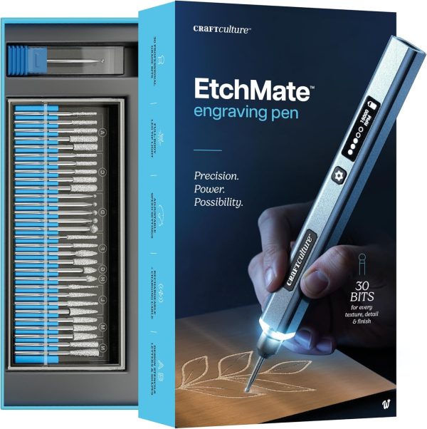 EtchMate Engraving Pen for Metal, Wood, Glass, Plastic & All Materials - Engraver Pen Tool - Teen Boy Gifts - Unique Gifts for Women, Teenage Girl - Cool Christmas Gift Ideas - Craft Kits for Adults-0