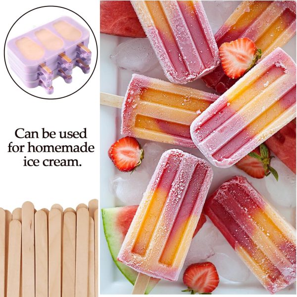 KTOJOY 200 Pcs Craft Sticks Ice Cream Sticks Natural Wood Popsicle Craft Sticks 4.5 inch Length Treat Sticks Ice Pop Sticks for DIY Crafts-4
