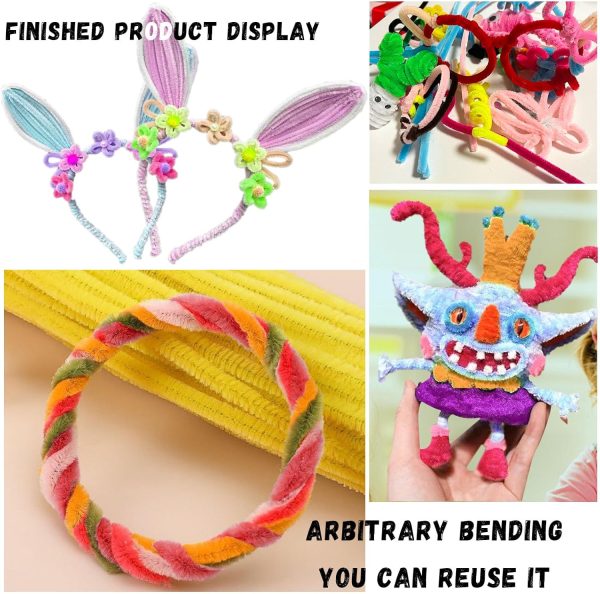 Pipe Cleaners Craft Bulk,Kids Toys & Games Gifts,200pcs Arts Crafts,Chenille Stems Art Supplies for Projects Creative DIY Room Decor,Christmas Decorations,Juegos para Niños Fidget Toys for Ages 5-7-3