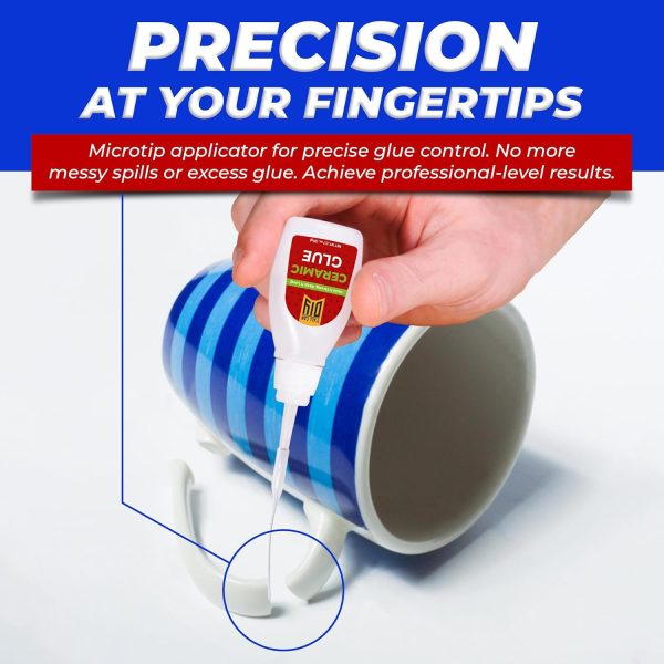 Y'allCanDiy Waterproof Super Glue for Ceramic - Ceramic Glue Repair for Pottery, No Smell After Cure. Best Cyanoacrylate Based Adhesive for China and Porcelain - Cap Color May Vary (Blue or White)-3