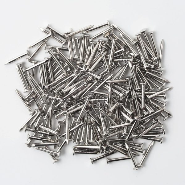 1200pcs Hardware Nails, 1/2'' × 18 Ga Nickel Plated Hanging Nails, Flat Head Nails, Wall Nails for Hanging, Finishing Nails, Tiny Nails, Small Nails (1/2 in)-0