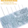 KURUI 700pcs Hardware Nails for Hanging Pictures, Up to 2"-Long Finish Nails Assortment Kit for Wall Art Decor, 640 Frame Nails and 60 Small Finishing Nails for Drywall Wood - Silver Picture Hangers-2