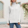 Soft Winter Sweater High Roll Neck Batwing Sleeves Generic-2