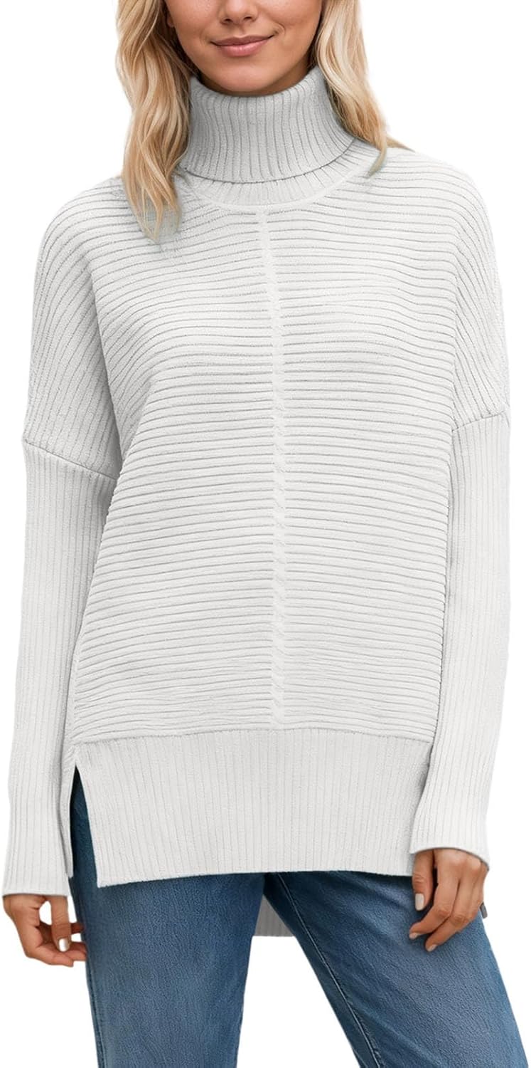 Soft Winter Sweater High Roll Neck Batwing Sleeves Generic-0