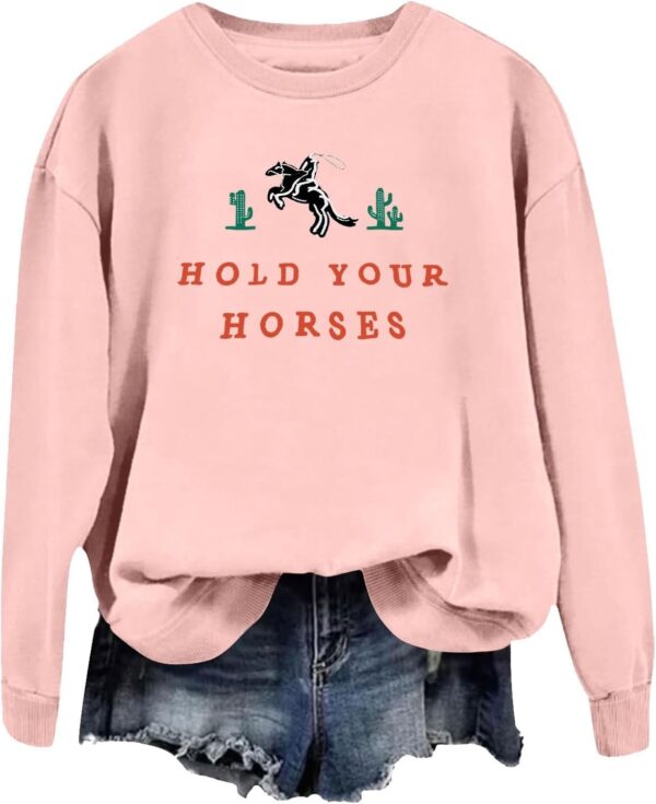 Winter Sweatshirt Damen Langarm Rundhalsausschnitt Modedruck Weicher Casual Pullover Bluse Täglicher Bequeme Passform-3